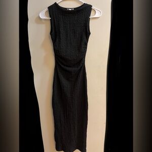 See You Monday Gauze Midi Dress in Black